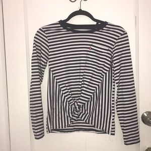 LEVI’S Long-sleeved Tee with Navy & White Stripes